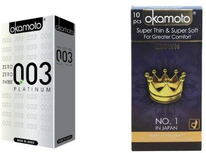 okamoto 003 Platinum Almost Nothing and Crown Super Soft and Super Thin Condom