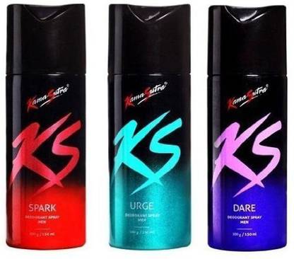 Kamasutra Spark Deodorant for Men (150ml) - Pack Of 3 Body Spray  -  For Men