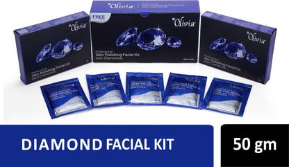 Olivia Diamond Facial Kit Contains, Face Scrub, Massage Cream, Face Pack, Serum