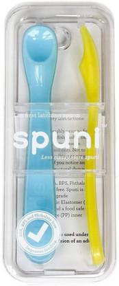 Spuni Soft Spoon - Bubbly Blue & Lucky Lemon  - Silicone