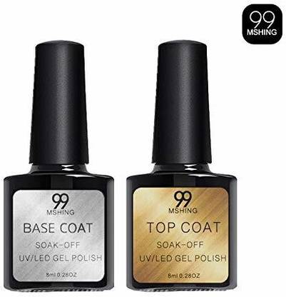 MSHING99 Top Coat and Base Coat foundation gel Polish UV LED Nail Polish Semi Vernish Permanent Gel 8ml each MS99_Top + Base Coat