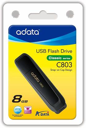 ADATA 8 GB USB Flash Drive Pen Drive Blade 8 GB Pen Drive Compatible with Laptop, Audio Player, Television, Desktop Computer, Mobile, Netbook, Gaming Console USB 1.1, USB 2.0, USB 3.1, USB 3.0 Plastic Case