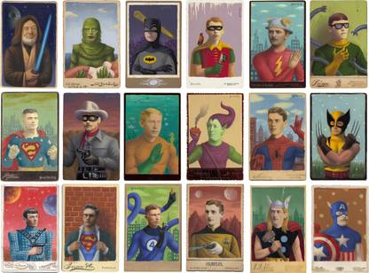 Comics Collage Batman Robin Flash Doctor Octopus Superman Aquaman Green Goblin Spider-Man Wolverine Mr Fantastic Thor Captain America Obi Wan Kenobi Lone Ranger HD Wallpaper Background Paper Print