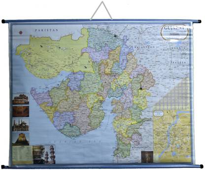 ROLLUP POLITICAL MAP OF GUJARAT Photographic Paper