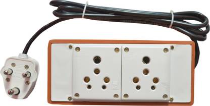 RUHAILA TWO 16 AMP 5 PIN SOCKET EXTENSION BOX WITH 2 METER HEAVY LONG WIRE 1  Socket Extension Boards
