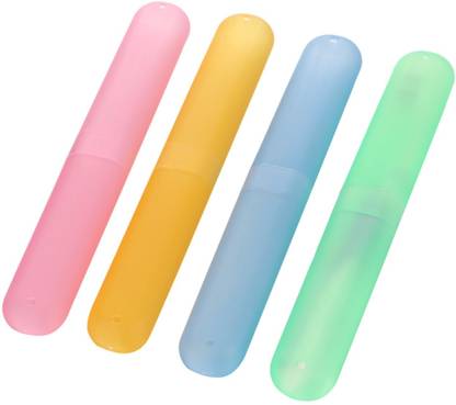 Eventa 4 Pcs Anti Bacterial Tooth Brush Cover, Cap, Holder, Travel, Home Use Plastic Toothbrush Holder