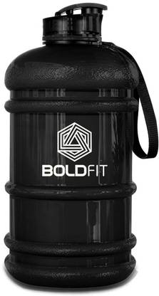 BOLDFIT Gym Gallon Bottle 2.2 Ltr Protein Shaker Bottle/Water jug Bottle (Gloss Black) 2200 ml Bottle