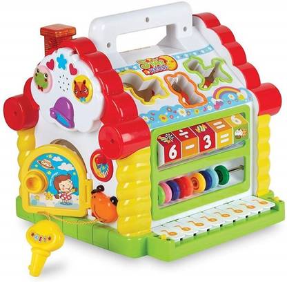Little's Educational Musical Toy Activity House with Shape Sorters/Piano Keys/Math Beads/Play Cube for Kids" 3 years & above, Multicolor