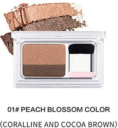 DALUCI Double Color Gradient Lazy Eyeshadow Makeup Palette Waterproof Shimmer Eyes,2 Colors Easy Quick Makeup Eyeshadow Set with Brush Two-tone Gradient 2.5 g