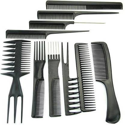 Bestop 10pcs Professional Salon Hairstyle Combs Set for Hairdresser Barbers Black