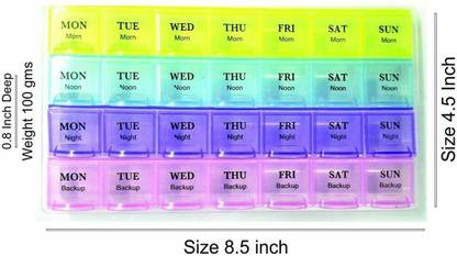 Bharti Enterprise 7 days 28 Squares Weekly 7 Days Tablet Pill Box Holder Medicine Storage Organizer Container Case Pill Box Pill Box