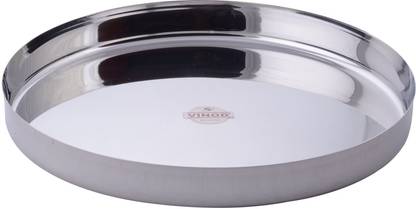 VINOD Khumcha Steel Thali, 2 Piece, Service for 2 (KHUM12) Dinner Plate