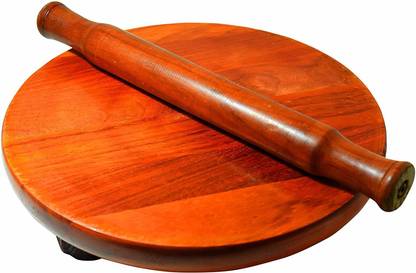 Nakshathra Wooden rolling board With Roll Stick for Rotti Chapathi Maker Rolling Pin & Board