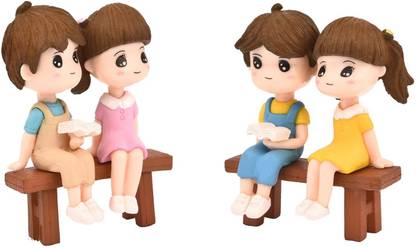 P s retail Bench Siting Lover couple- S-17 Decorative Showpiece  -  5.4 cm