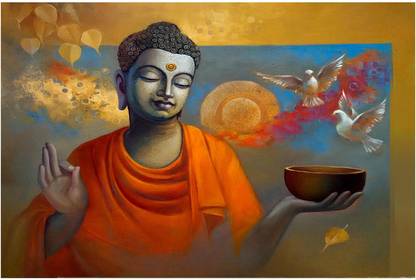 god & god's 91.44 cm Canvas HD Digital Painting 2617 Self Adhesive Sticker