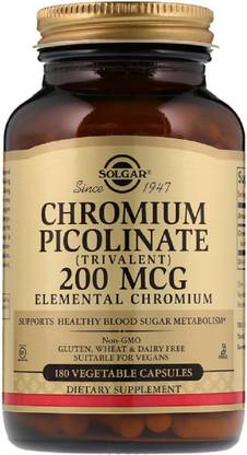 Solgar Chromium Picolinate, 200 mcg, 180 Vegetable Capsules