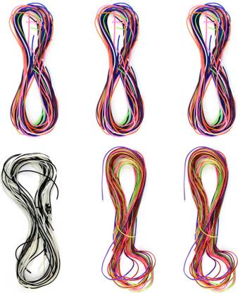Unobite Scoobie Strings Fashion Bracelelt Making Wire(3 - Multicolor Scooby Packet, 2 - Glitter Scooby Packet, 1 - Black & White Scooby Packet)