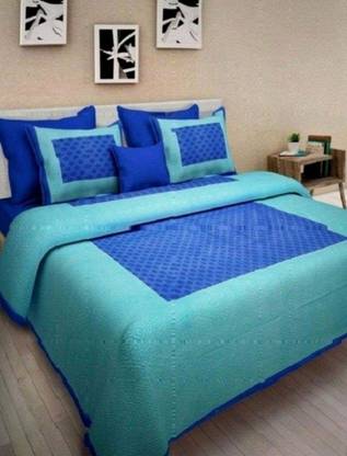 OkeyPlus 144 TC Cotton Double Printed Flat Bedsheet