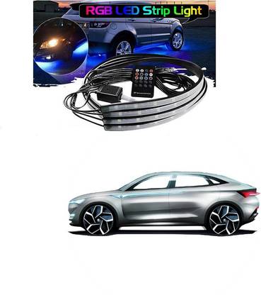 PRTEK  Car Tube Underglow Underbody Glow System Neon Light IR Remote Control Multi-Color Set of 4 Piece A206 Car Fancy Lights