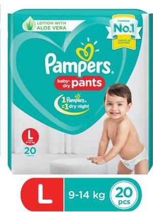 Pampers Baby Dry L Size ( 9-14 Kg ) 20 Diaper Pants - L