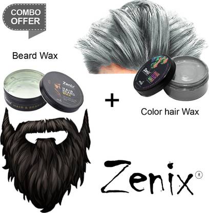 zenix Hair color Wax With Beard wax(Pack of 2, Silver) Hair Wax