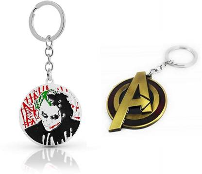 One Wish Batman Joker Suicide Squad With Avengers Logo New Key Chain