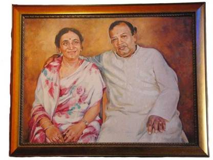 Personalized Funda Portrait On a Hand Painted Canvas With Frame Canvas 16 inch x 20 inch Painting