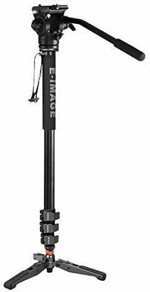 ए-इमेज MA600+EH610FH 6.6ft 4 Section Aluminium Handheld Multi Function Aluminium Fluid Video Monopod with EH610 Fluid Head for DSLR Cameras and Camcorders Payload Upto 3kg मोनोपॉड