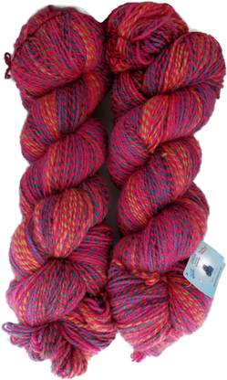 GANGA Zinea Hand Knitting Yarn (Multi Ruby Pink) (Hanks-200gms)