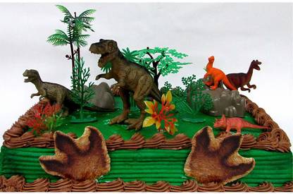 CAKE Topper Prehistoric T-Rex DINOSAUR 12 Piece Birthday topper Set 
