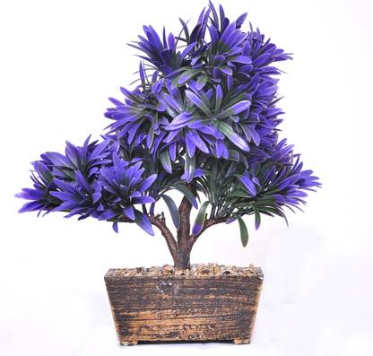 JD ENTERPRISE Artificial Japanese Bonsai Plant With Ceramic Pot (Purple) Bonsai Wild Artificial Plant  with Pot
