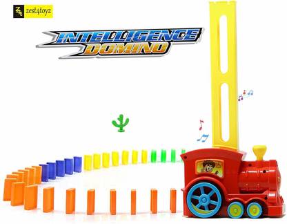 zest 4 toyz Domino Train, Domino Blocks Set, Building and Stacking Toy Blocks Domino Set for 3-7 Year Old Toys, Creative Gifts for Kids