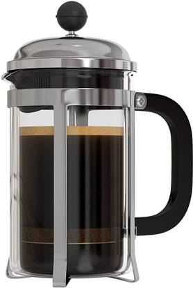 InstaCuppa French Press 1000ml with 4 Part Superior Filter BPA Free Borosilicate Glass Carafe Heat Resistant Handle 10 Cups Coffee Maker