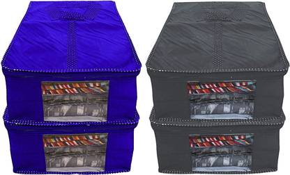 कुबेर इंडस्ट्रीज़ Shirt Cover 4 Pieces Parachute Waterproof Shirt Cover (Royal Blue & Black) - CTKTC31267 CTKTC031267