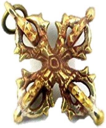 Jet International Brass Double Dorje 1.25 inch Tibetan Nepal Vajra Carving Deity Dagger Pendant Brass Pendant