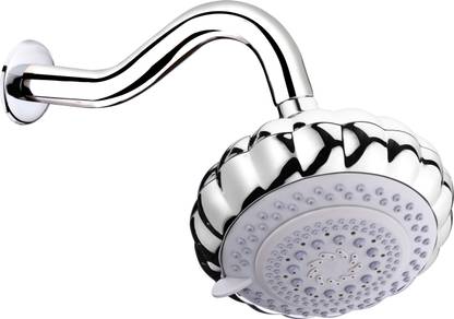 NEW WARE Fancy Stylish Overhead Shower Complete Set (6 Types Multi Flow) with 12'' Round Shower Arm Premium Quality (Chrome Finish) Shower Head