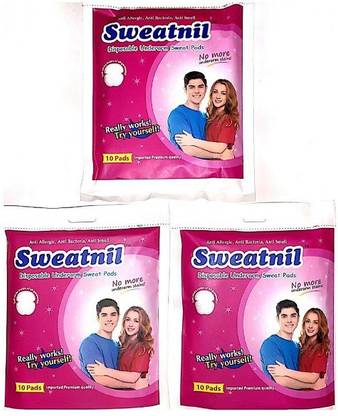 Sweatnil three Pack Self Stick Disposable Underarm Sweat Pads Sweat Pads