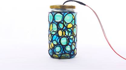 pde poppers Decorative painted jar, decorative table lamp, Circle shape glass paint jar Night Lamp