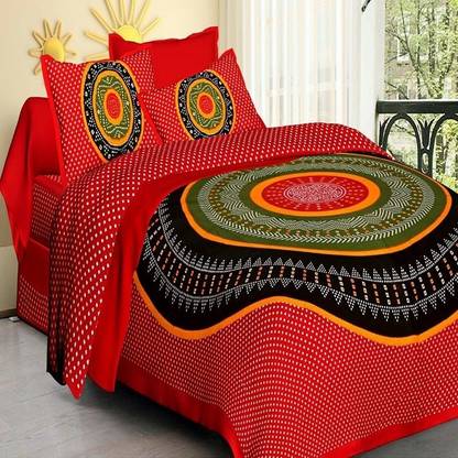 XLX 144 TC Cotton Double Printed Flat Bedsheet