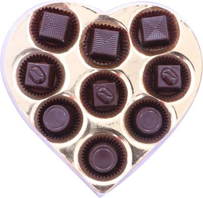 Choco coco 9 Pcs Heart Shape Crystal Chocolate Box Bars