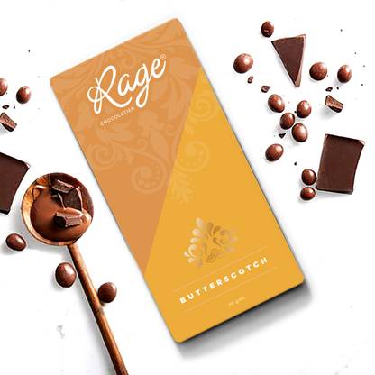RAGE Butterscotch Chocolate - Orange Color Packaging Bars