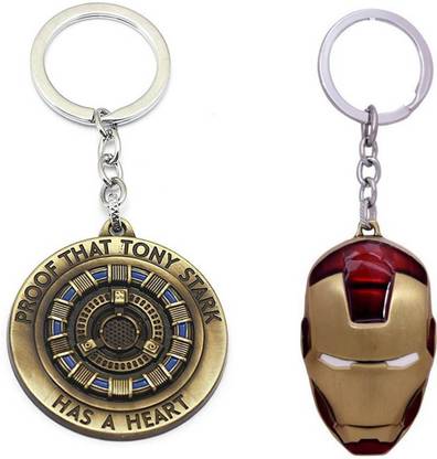 BORING Ironman face & Proof that TONY STARK has a heart keychain Key Chain