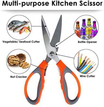 cged Multi-Function Kitchen Strong Chicken Bone Household Stainless Steel Sharp Cut Kill Fish Scissors Scissors