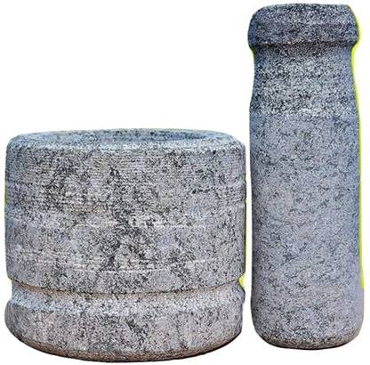 Nakshathra Mortar and Pestle Set In Stone Stoneware Masher