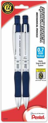 PENTEL Quick Dock 0.7mm Mechanical Pencil, Carded, Pack of 2 (QD7EBP2) Pencil