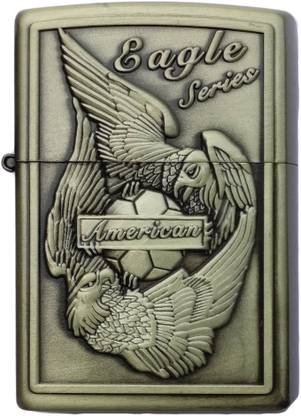 OG JT1 Eagle Print petrol Cigarette Lighter Antique brass Pocket Lighter