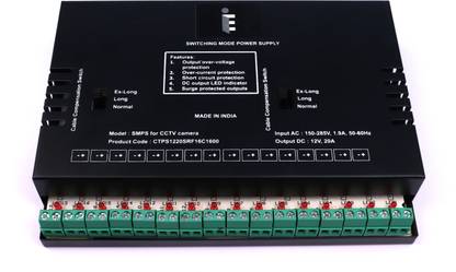 eiems 16 channel power supply smps for CCTV camera(20 Ampere) 120 Watts Computer PSU with 2 SATA Cables