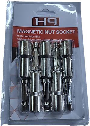 h9 H9 1/4 " Shank 8mm Hex Magnetic Power Nut Driver Drill Bit Socket adaptors Wrench Nut setter Set For Industrial & Home Use For Screwdriver Tools (M 8mm x 65mm) Ratchet Screwdriver