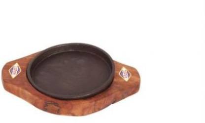 Affaires Wooden Sizzling Brownie Sizzler Plate Tray with Wooden Base Round 5 inch Gift for Christmas or Birthday to Your Loved Ones SS-003 