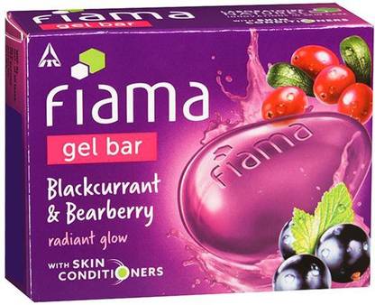 FIAMA blackcurrant & bearberry gel bar 125 gm (pack of 3)